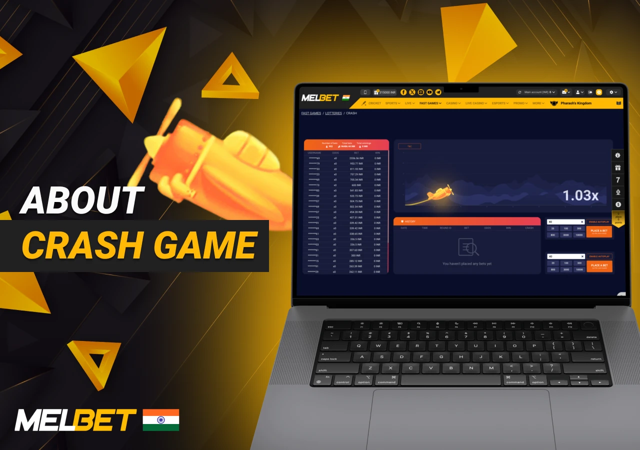 Crash at MelBet Casino allows players to place bets with increasing odds